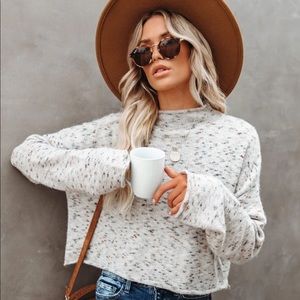 ROLL WITH IT CROP KNIT SWEATER